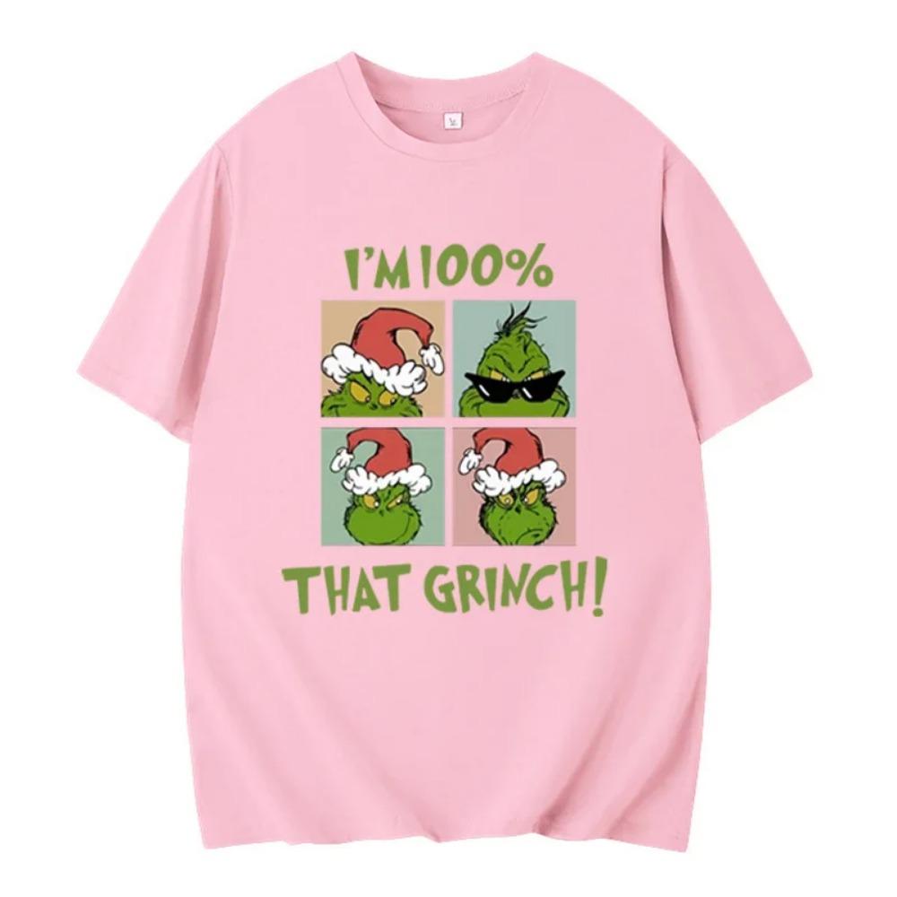 Fashion Men Women's T-shirt Christmas Green Monster Print O-Neck Pullover Casual Sweatshirt Kids Tees Top Clothing