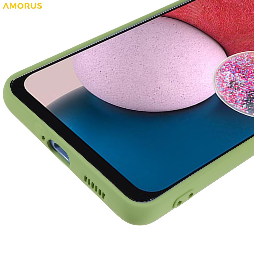 AMORUS For Samsung Galaxy A13 4G Case Precise Cutouts TPU Fiber Lining Shockproof Phone Cover