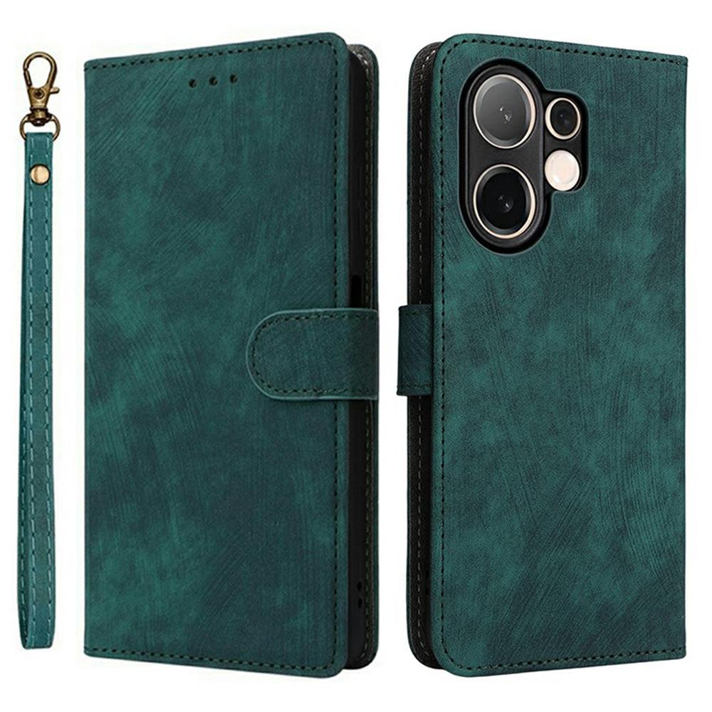 For vivo V60 5G Case Wallet RFID Blocking PU Leather Phone Cover Stand with Strap