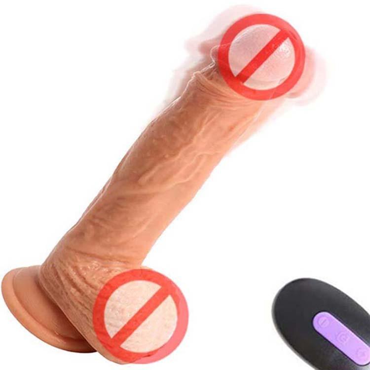 Realistischer Dildo mit 10 starken Vibrationen, kabellose Fernbedienung, 360°-Wirbelbewegung für Frauen, Dual-Density-Vibrator