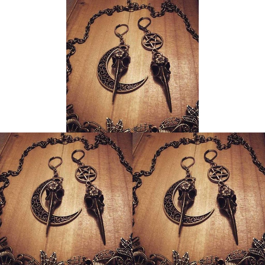 Steampunk Crow Skull Star Earring With Electroplated Alloy For Women Fashion Accessory