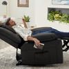 YODOLLA Ergonomic Recliner Chair – Adjustable TV Chair with Footrest , Modern Faux Leather, Manual Controls & Side Pockets (Black)