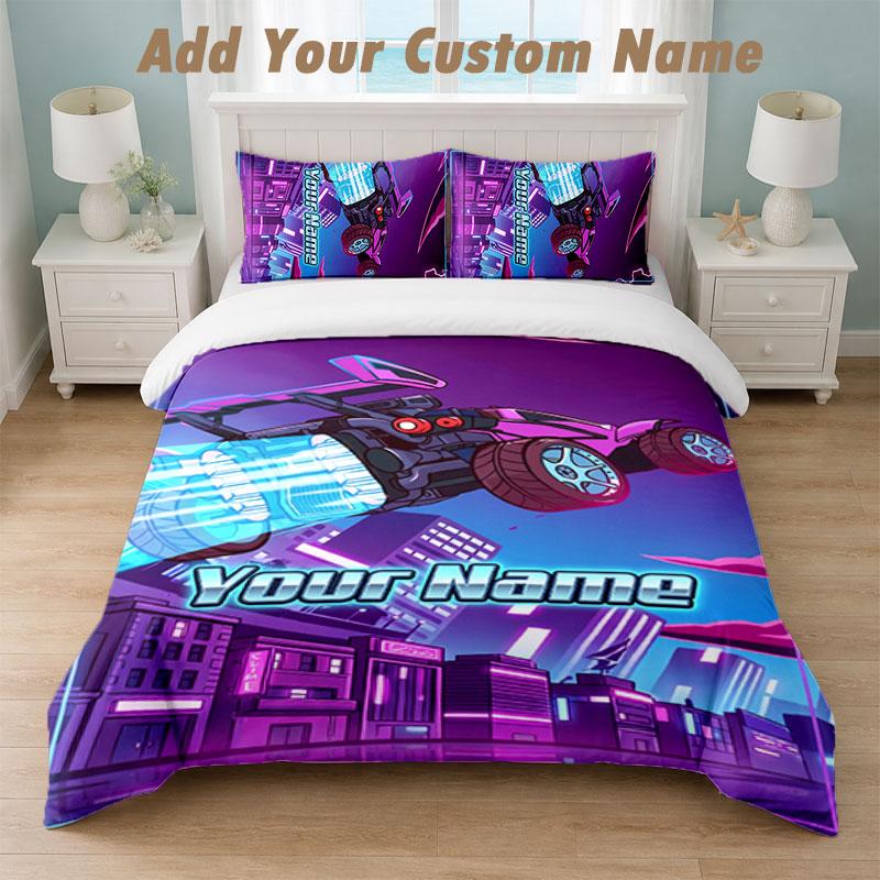 Bettwäsche-Set 1 Bettbezug 2 Kissenbezüge Rocket League Aufdruck Weiche Bettwäsche Schlafzimmer Dekor
