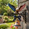Decorative Patio Hanging Ornament Spirit of Liberty Eagle Bell, 250th Anniversary Wall Mounted Independence Day Home Patriotic Metal Bell for