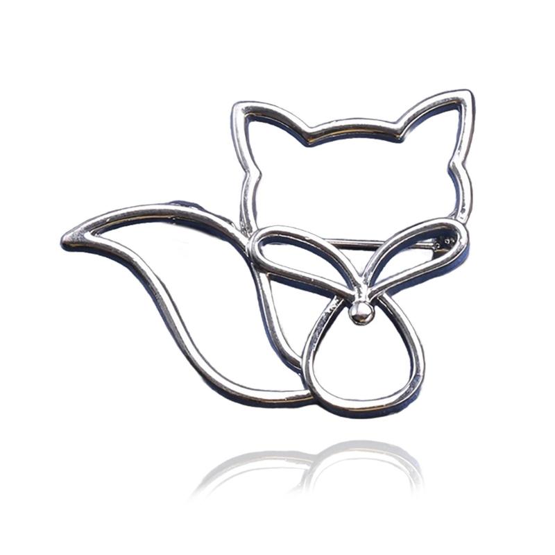

Alloy Hollow Foxes Brooch Pin Stylish Lapel Pin Metal Foxes Brooch Clothing Accessory Suitable for Women Water Resistant срібний