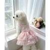 Sweet Lace Princess Dog Dress Thin Puppy Summer Clothes with 3D Floral Decor For Small Medium Cat Teddy Chihuahua Dog Clothes