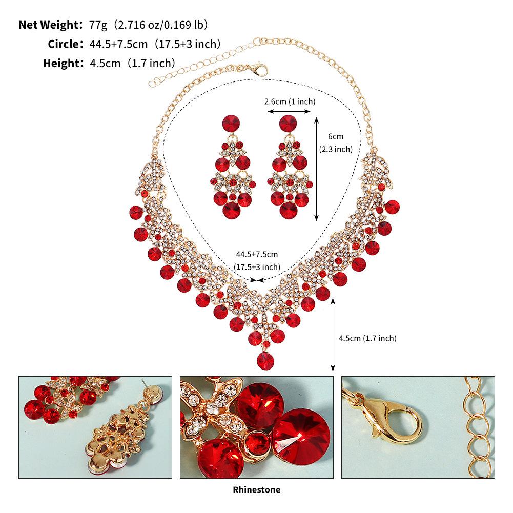 

Роскошный комплект ожерелья и серег со стразами для невесты для женщин - Элегантные украшения для вечерней вечеринки