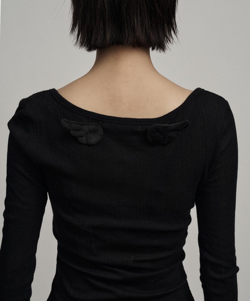 ILLIO Black Lace Trim Cardigan