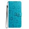 Applicable to iPhone17 leather case Samsung S26 small daisy embossed flip card mobile phone leather case Pixel 10A