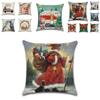 Festive Christmas Cushion Cover Featuring Charming Snowman And Santa Claus Design For Cozy Home Decor
