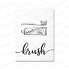 Wash Brush Floss Flush Black and White Minimalism Art WC Toilet Sign Posters Canvas Painting Nordic Wall Picture Bathroom Decor