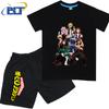 My Hero Academia anime costume kids T-shirt set pure cotton short-sleeved shorts 2-piece set for boys and girls