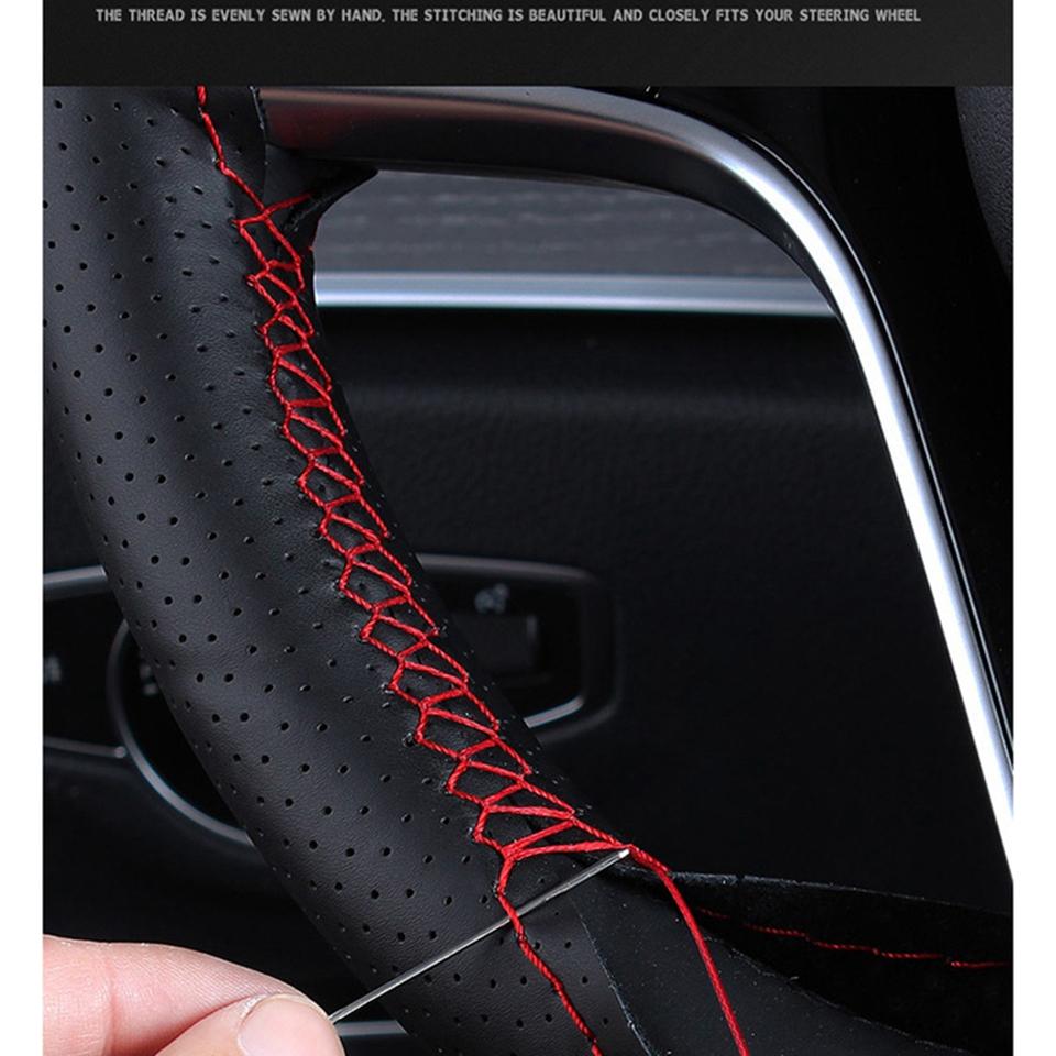 Schwarze Mikrofaserleder Handgenähte Auto-Lenkradabdeckung für Mazda 3/6 Axela 2017-2018 Atenza CX-3 CX-5CX-9 Autozubehör