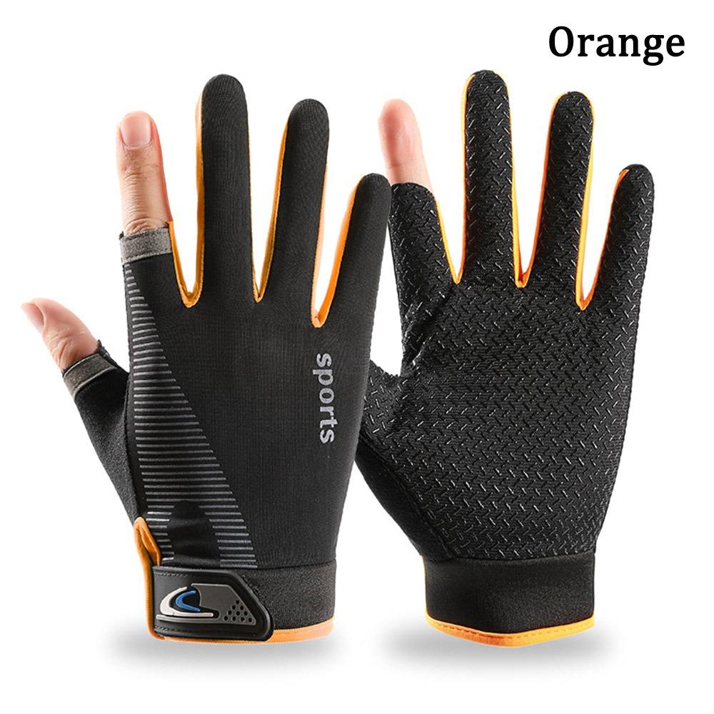 Sun Protection Fishing Gloves Anti-slip Cycling Gloves High Quality Ice Silk Halffinger Men
