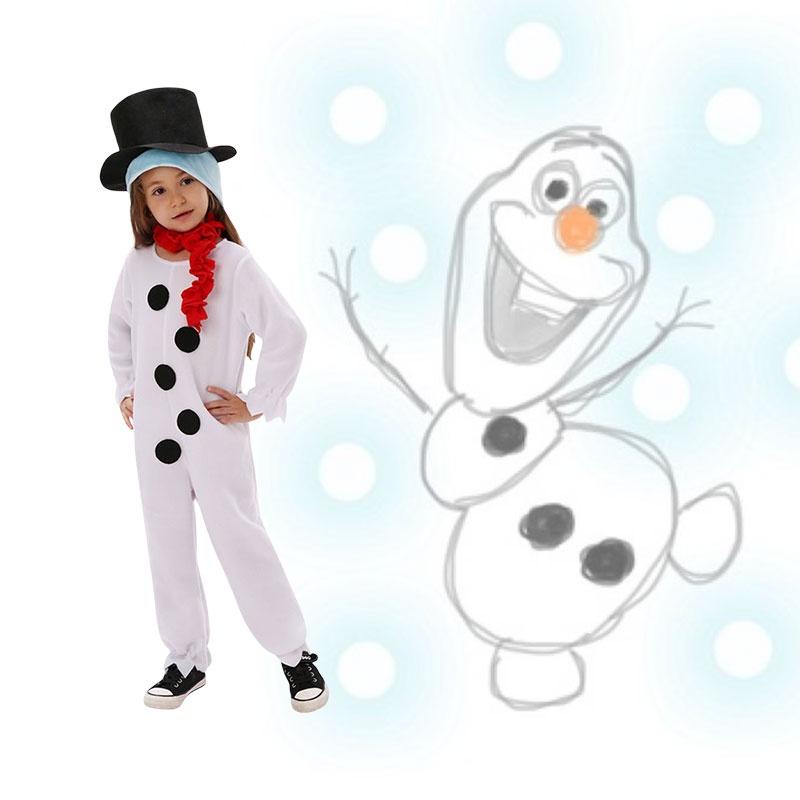 Frozen Snowman Olaf Cosplay Costume For Kids With Exquisite Workmanship**