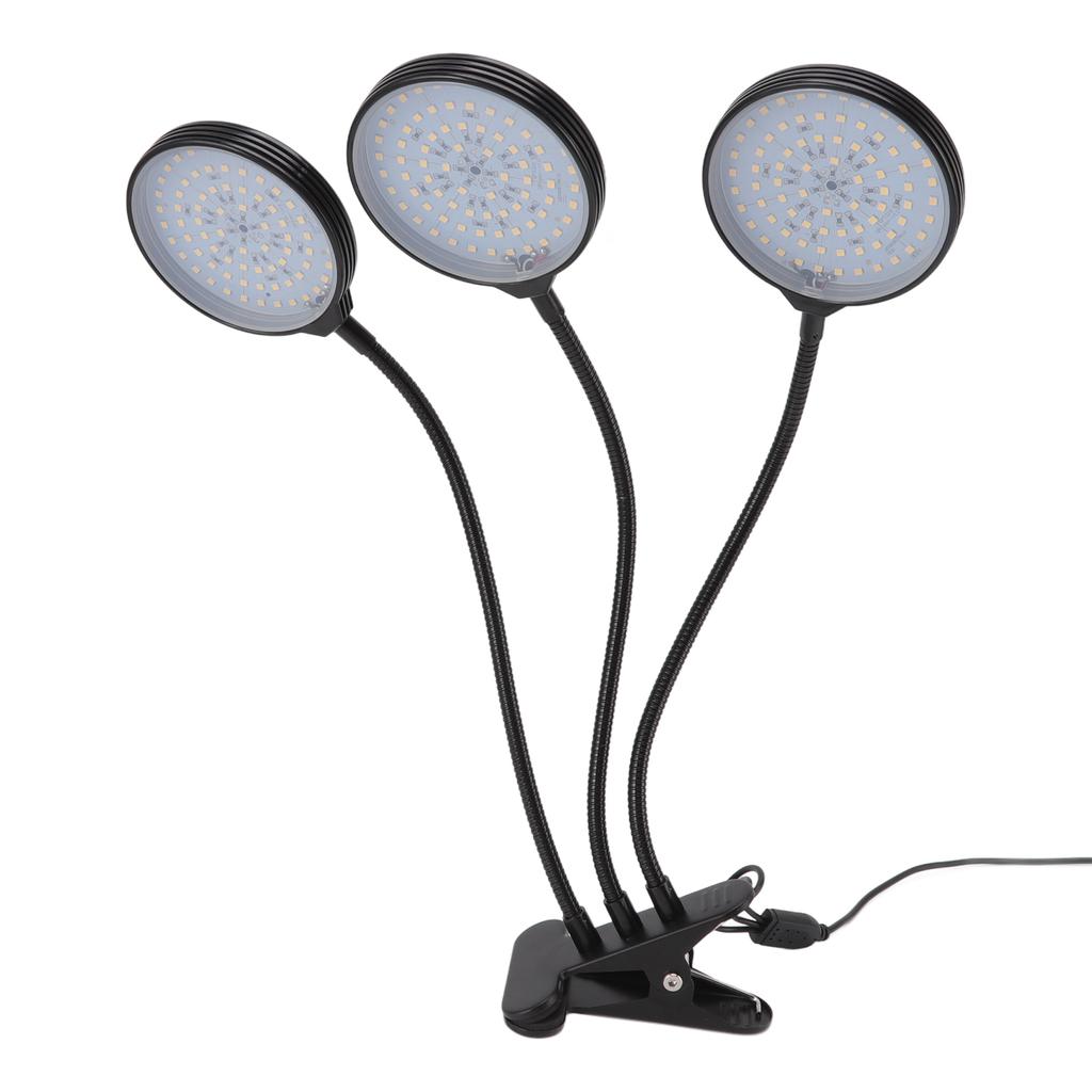 LED 45W Plant Grow Lamp with 3 Heads Clip On USB Power Supply Growing Light for Indoor Succulent Planting