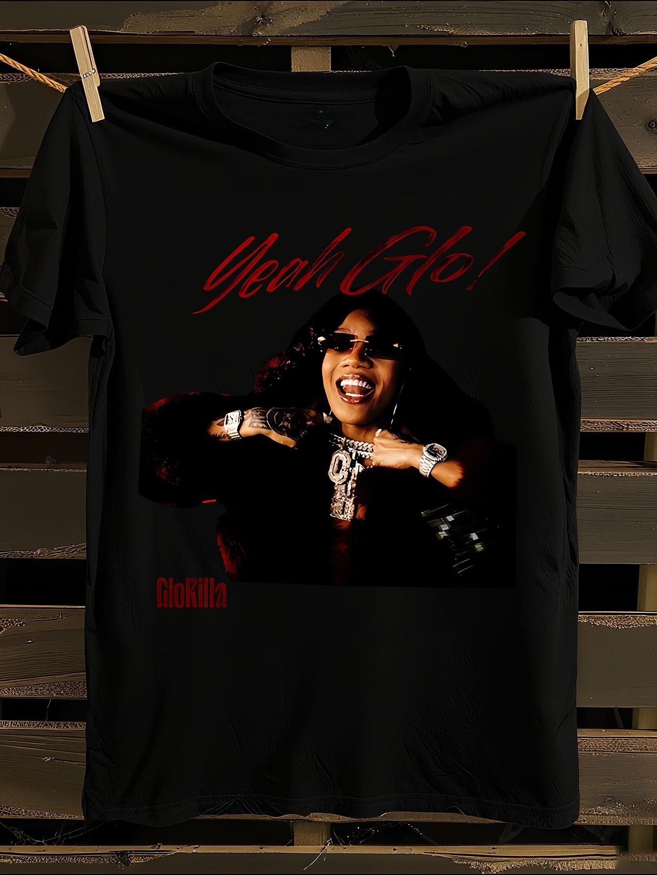 Yeah Glo!GLORILLA Album Graphic T-Shirt Mens Tshirt Womens Tshirts with Letters Print Short Sleeves T-Shirt Casual Street Tee Shirt Top XL