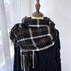 New Imitation Cashmere Plaid Warm Scarf for Women Winter Korean Version  Versatile Student Couple  Girl Scarf Men's Trendy