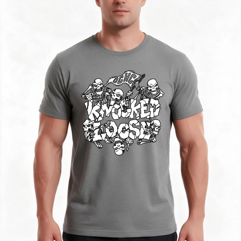 Knocked Loose Ochc Tshirt Summer Casual Cotton Tee Oversized Streetwear Tops Vintage Graphic Print Loose Fit Short Sleeve