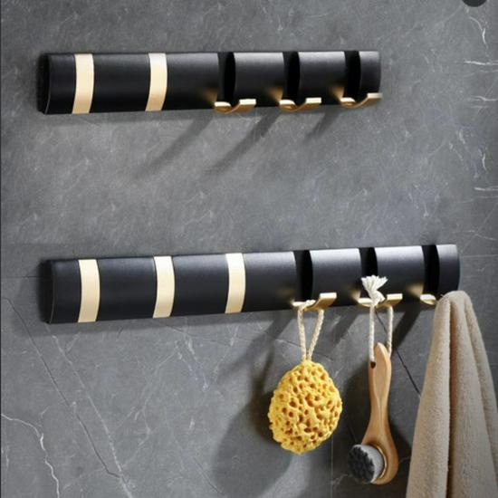 Wall-Mounted Folding Hook for Bathroom, Kitchen, Living Room, Wardrobe - 1 To 6 Row Hooks for Coats, Hats, and Clothes.