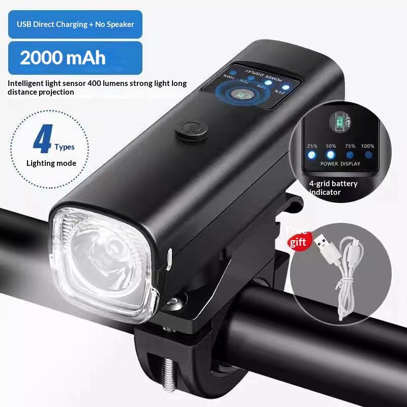 Smart Bicycle Light Rainproof Usb Led 1500/2000Mah Front Light Headlight Cycling Flashlight Bike Light Accessories