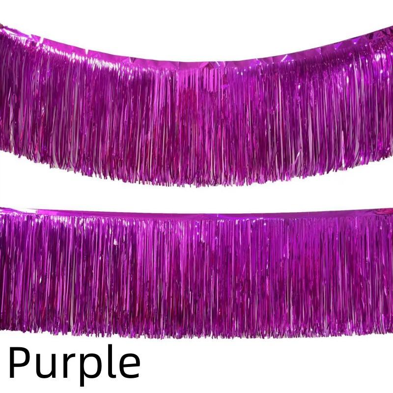 

2/1 упаковка фольгированной бахромы гирлянды металлической мишуры растяжки баннеры для парада поплавки день рождения свадьба рождественская вечеринка декор 2Pack фиолетовый