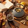 Cast Iron Tea Set Kettle 1.25L Steel Strainer Gray