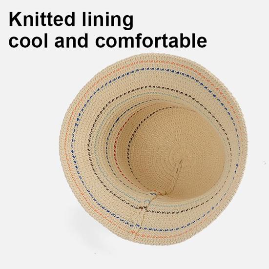 Fisherman Hat Colorful Striped Pattern Short Brim Sun Protection Hat Hollow Breathable Outdoor Activities Travel Beach Sun Hat