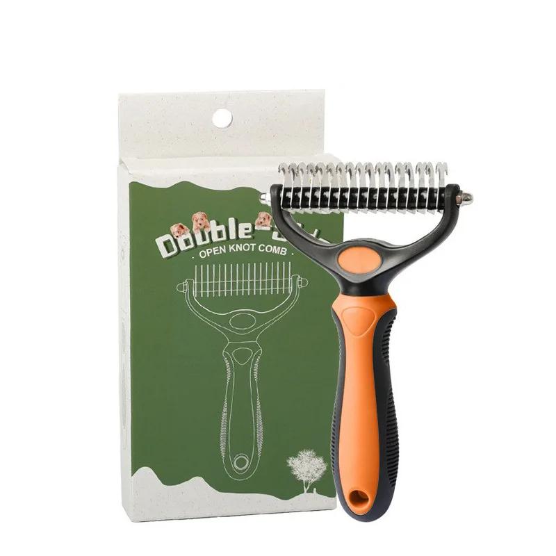 Cepillo profesional para quitar el pelo de mascotas, eliminador de pelo para perros, cortador de nudos de piel para cachorros y gatos, cepillos para el cuidado de perros, suministros para derramar