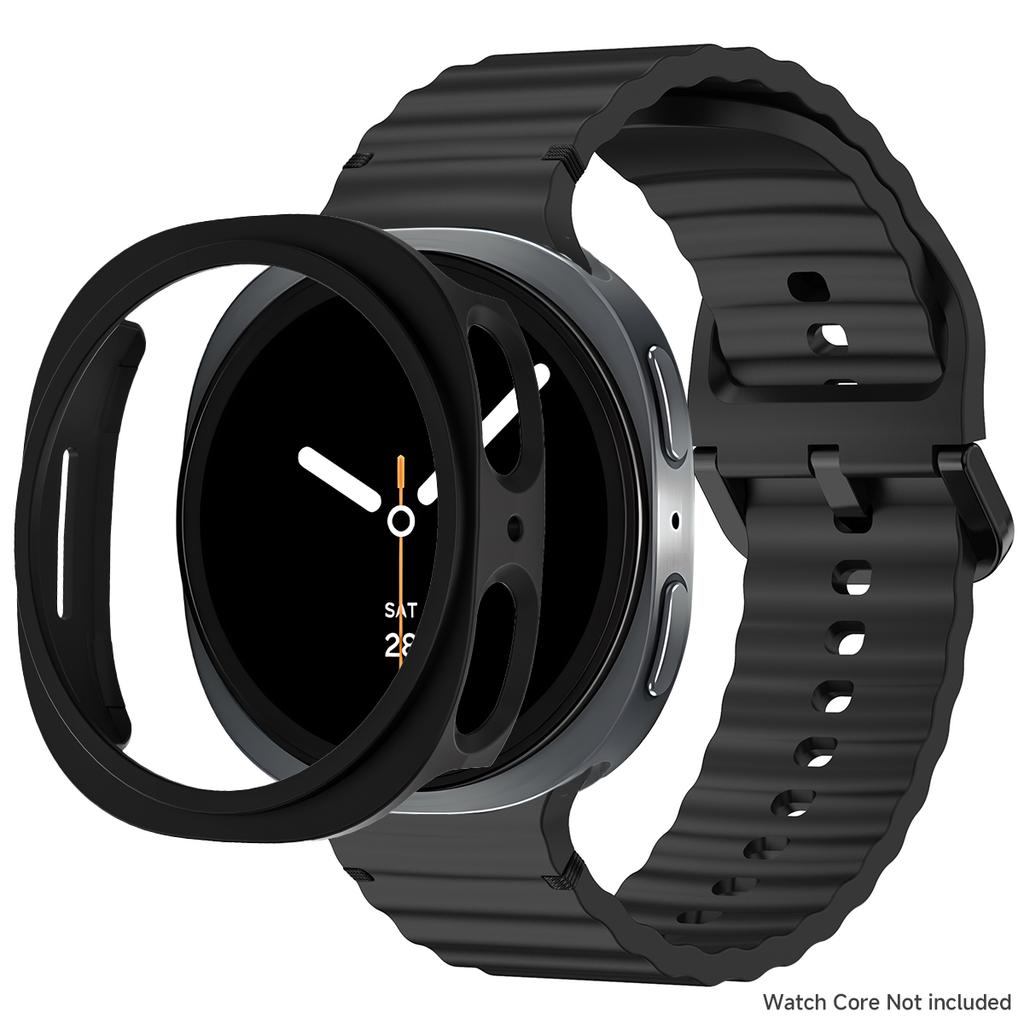 Silikonový řemínek pro Samsung Galaxy Watch 8 40 44mm Pásek s pouzdrem Chránič obrazovky Kryt nárazníku pro chytrý řemínek Náramkové doplňky