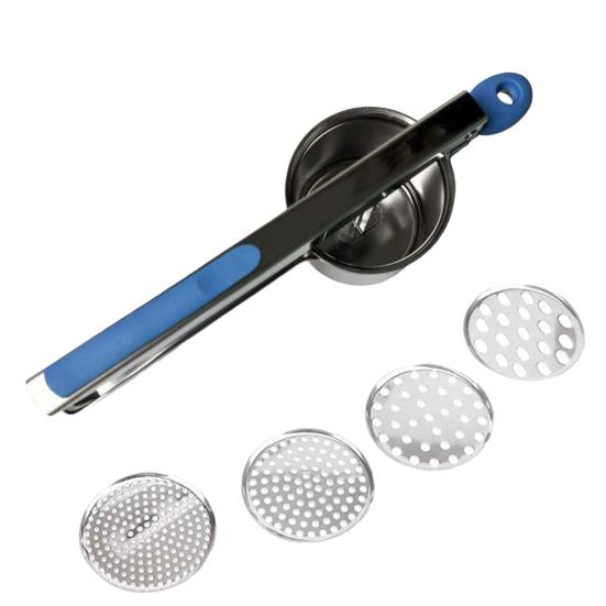 Lis na bramborovou kaši, nerezový lis na brambory, ruční odšťavňovač, šťouchadlo na brambory, profesionální kuchyňský nástroj