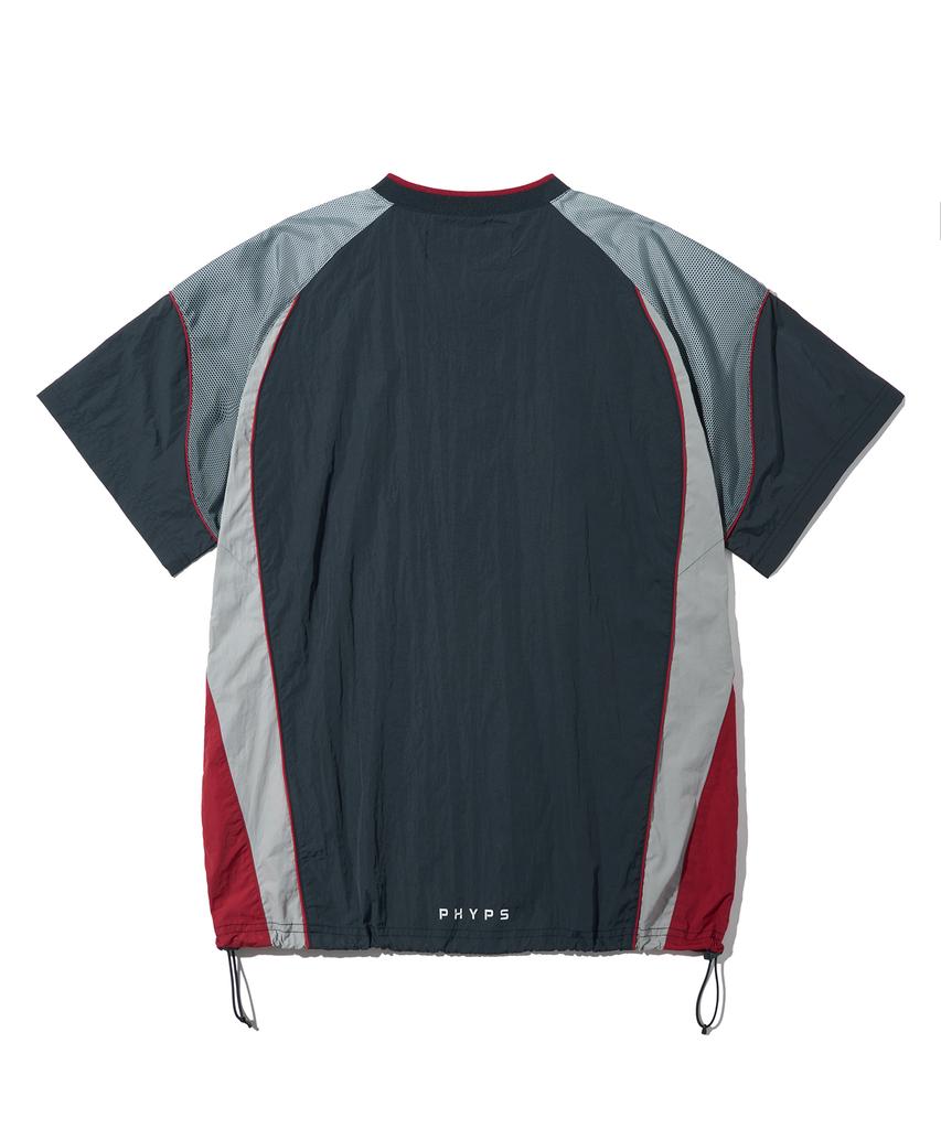 PHYPS MOTORCYCLE Speed Track Nylon T-Shirt Navy
