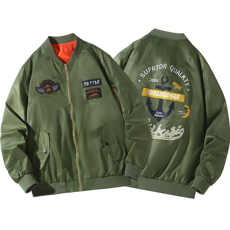 Plus Size MA-1 Flight Jacket XL - Casual Windbreaker Baseball Uniform Air Force Coat