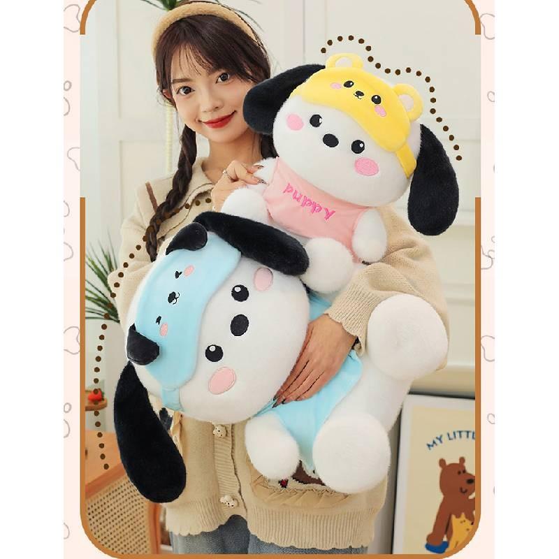 Cute And Soft Pochacco Dog Plush Toy Cartoon Doll For Girls With Eye Mask Feature