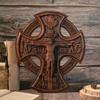 Vintage Jesus Crucified Cross Church Icon Religious Statue Wood Home Holy Statues
