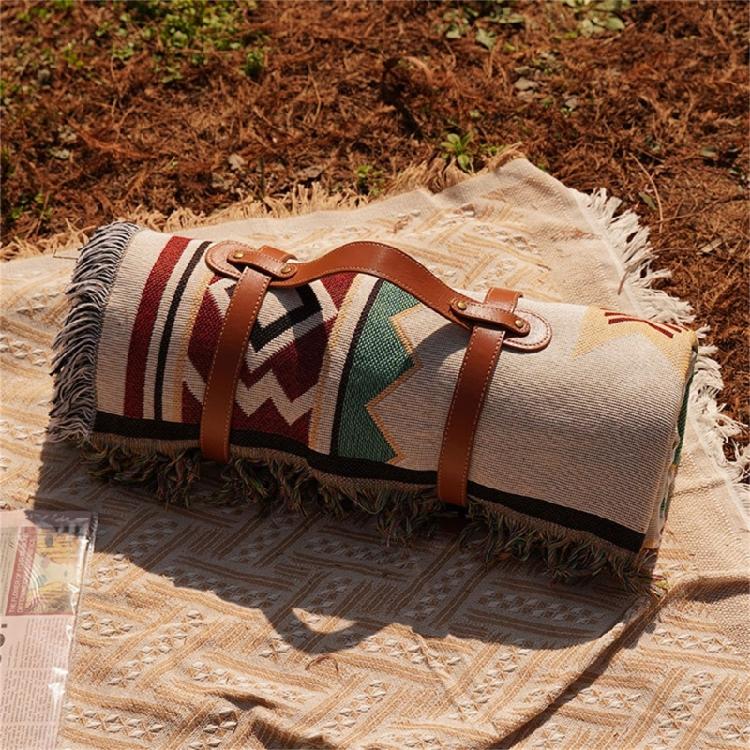 Ethnic Blanket Campings Picnics Mat Travel Rugs with Tassels Campings Equipment