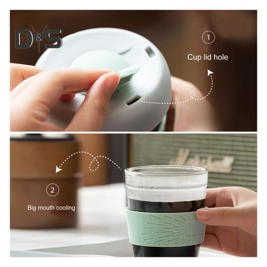 350 ML vannkopp direkte drikke tykk glass kaffekopp med anti-skald koppholder