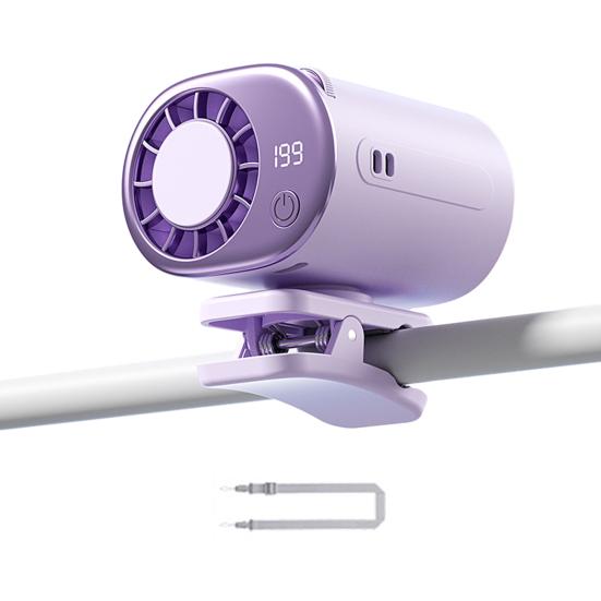 Вращающийся клипсовый охлаждающий вентилятор, перезаряжаемый, с регулируемой скоростью, автомобильный вентилятор, портативный персональный кондиционер для автомобиля, стола, путешествий A фиолетовый