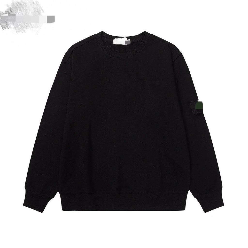 Unisex Solid Color Compass Patch Hoodie: Trendy European/American Style for Spring/Autumn, Loose Fit Long Sleeve