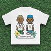 T-shirt da uomo in cotone stampata a cartoni animati Moda Americana Hip Hop Street T-shirt Top Casual