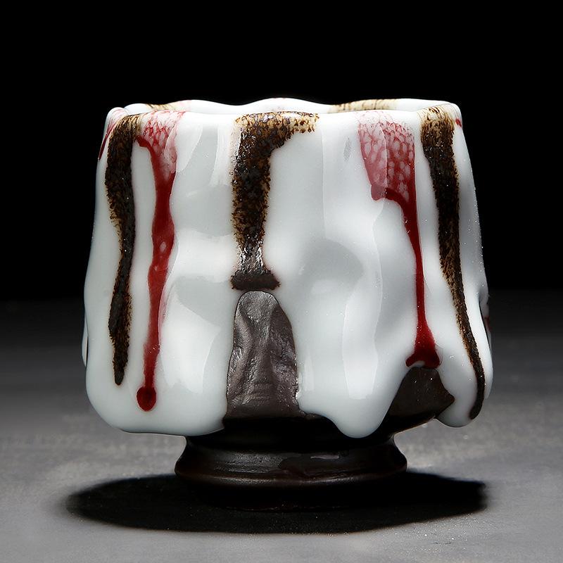 Wabi-sabi Tea Cup Handmade Japanese Retro Coarse Pottery Coffee Cup Cross-border Ceramic Tea Cup Household Water Cup Zen