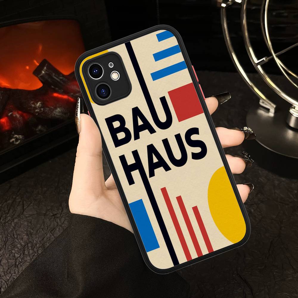 B-Bauhaus Fashion Retro Art For IPhone 16 15 14 13 12 11 Pro Max X XS MAX Plus Translucent Black Phone Cover