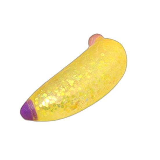 

Glitter Banana Sugar Ball Slow Rebound Stress Relief Clear Banana Squeeze Sensory Toy Anxiety Relieving Simulated Fruit Stress