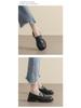 Weiwei Girl 2023 British Style Women's Thick-Soled Loafers with Small Gold Coin Accent