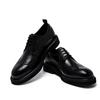 Round Head Block Men'S Leather Big Head Business Casual Shoes First Layer Cowhide Leather Shoes Thick Sole Increase