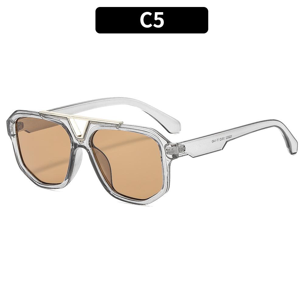 European and American box retro classic double beam pilot sunglasses versatile outdoor sunscreen fashion sunglasses