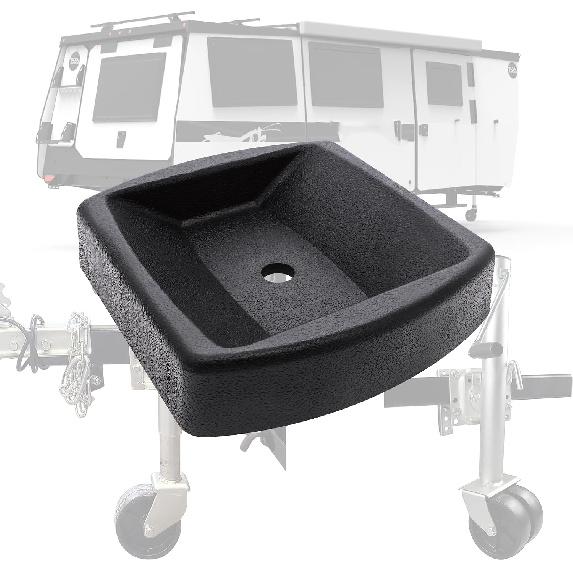 Dual Trailer Wheel Dock Swirl Jack Caster 6" Wheel Chock Stopper | Reinforced Rubber/4000lbs Capacity, Travel Trailer Tongue Jack Double Wheel