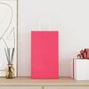 Paper Shopping Bags 250 Pcs with Handles Pink 21 X 11 X 36 Cm