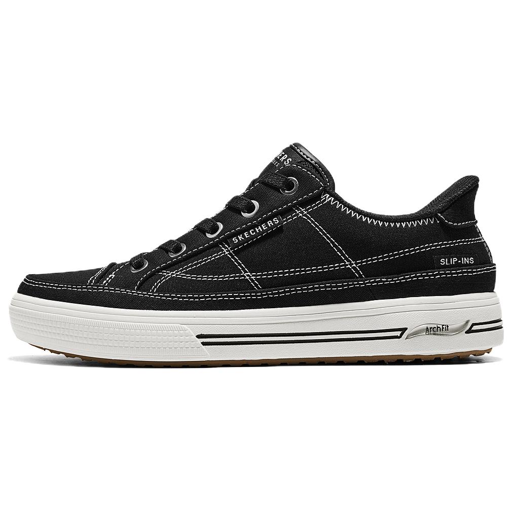 Skechers Slip-Ins Канвасовые Удобные Универсальные Дышащие Прочные Нескользящая Поддержка Низкие Кеды Кроссовки Женские Черные 177197-BKW 35