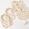 Soft & Absorbent Cotton Baby Drool Bibs 4 Layers Newborn Bibs Rabbit Lemon Pattern Baby Burp Cloth Suitable for Newborns